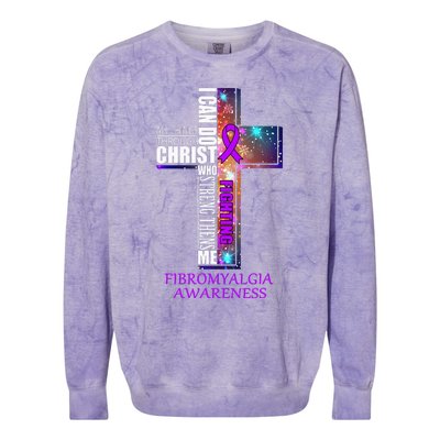 Fibromyalgia Awareness Christmas Gift Colorblast Crewneck Sweatshirt