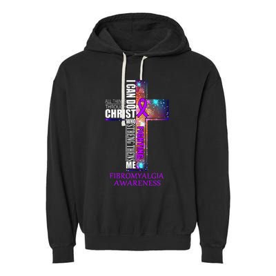 Fibromyalgia Awareness Christmas Gift Garment-Dyed Fleece Hoodie