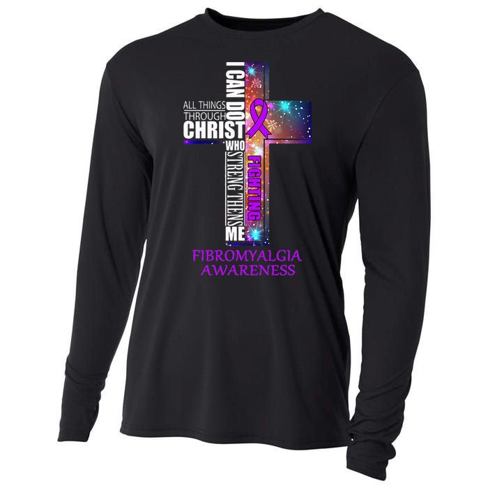 Fibromyalgia Awareness Christmas Gift Cooling Performance Long Sleeve Crew