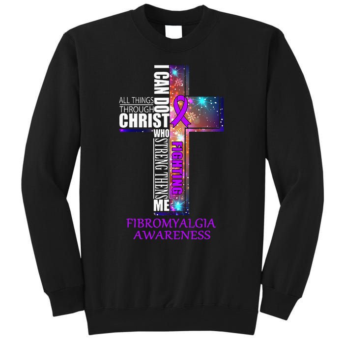 Fibromyalgia Awareness Christmas Gift Tall Sweatshirt