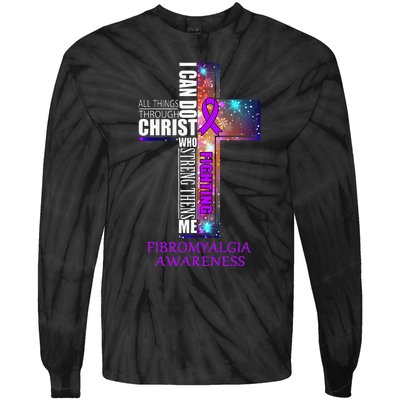 Fibromyalgia Awareness Christmas Gift Tie-Dye Long Sleeve Shirt