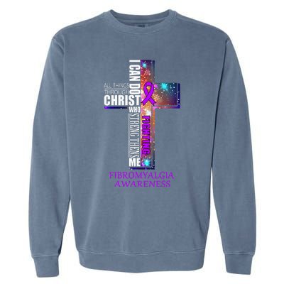 Fibromyalgia Awareness Christmas Gift Garment-Dyed Sweatshirt