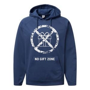 Funny Anti Christmas Grumpy Christmas No Gift Zone Performance Fleece Hoodie