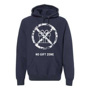 Funny Anti Christmas Grumpy Christmas No Gift Zone Premium Hoodie