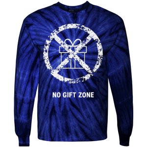 Funny Anti Christmas Grumpy Christmas No Gift Zone Tie-Dye Long Sleeve Shirt