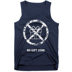 Funny Anti Christmas Grumpy Christmas No Gift Zone Tank Top