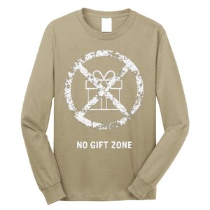 Funny Anti Christmas Grumpy Christmas No Gift Zone Long Sleeve Shirt