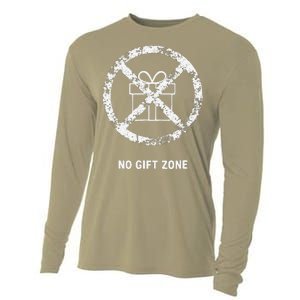 Funny Anti Christmas Grumpy Christmas No Gift Zone Cooling Performance Long Sleeve Crew