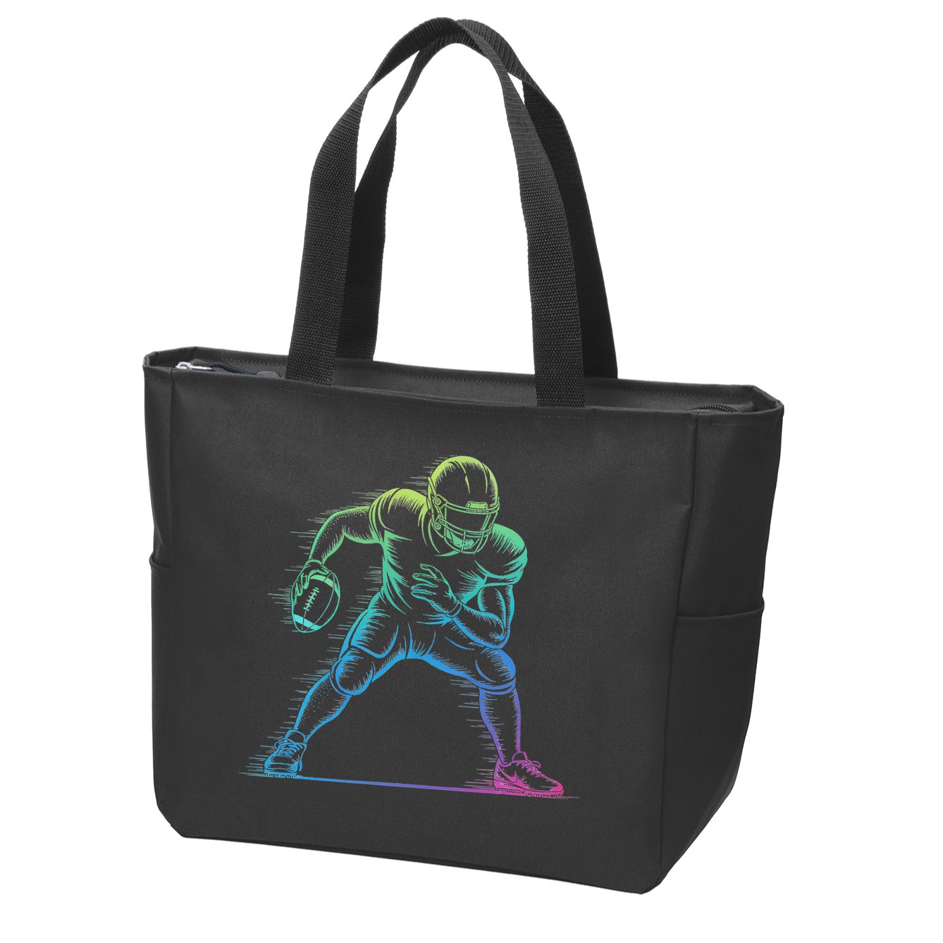 Football Apparel Center Player Coach Football Zip Tote Bag