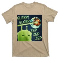 Funny Alien Cat Meme Glerp Glorp Zep Zep T-Shirt