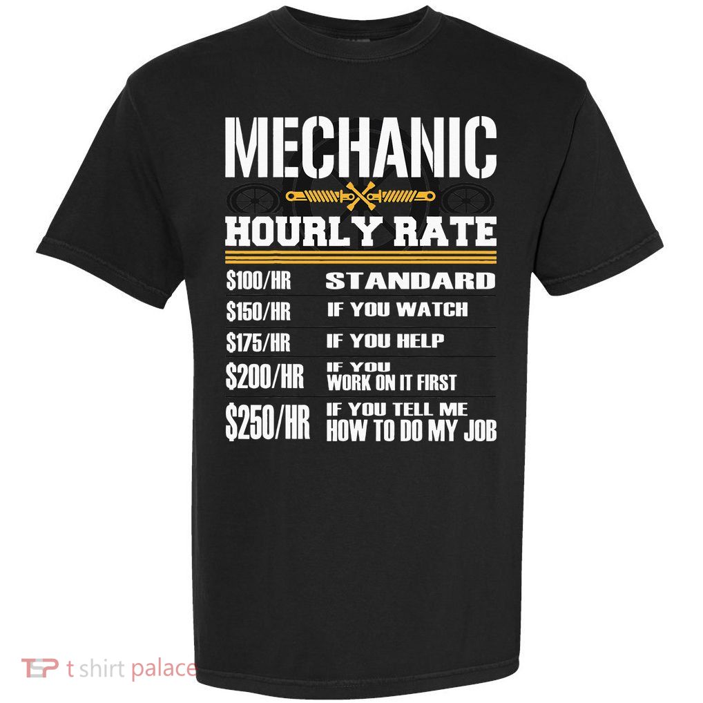 Funny Auto Car Mechanic Hourly Rate Best Gift Idea Garment-Dyed Heavyweight T-Shirt