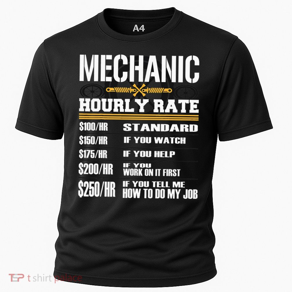 Funny Auto Car Mechanic Hourly Rate Best Gift Idea Cooling Performance Crew T-Shirt