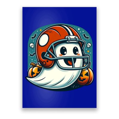 Funny And Cute Halloween Ghost Wearing Football Helmet Meaningful Gift Poster