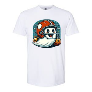 Funny And Cute Halloween Ghost Wearing Football Helmet Meaningful Gift Softstyle® CVC T-Shirt