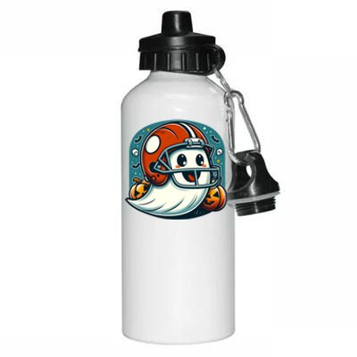 Funny And Cute Halloween Ghost Wearing Football Helmet Meaningful Gift Aluminum Water Bottle