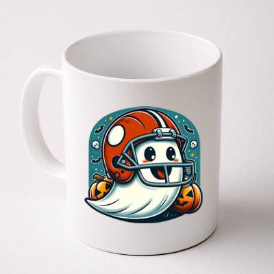 Funny And Cute Halloween Ghost Wearing Football Helmet Meaningful Gift Coffee Mug