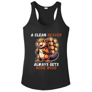 Funny A Clean Beaver Always Gets More Wood Ladies PosiCharge Competitor Racerback Tank