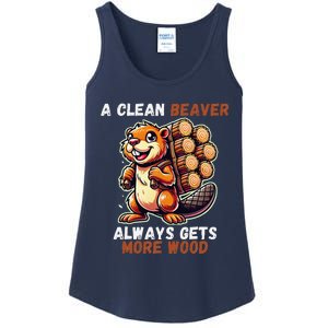 Funny A Clean Beaver Always Gets More Wood Ladies Essential Tank