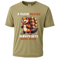 Funny A Clean Beaver Always Gets More Wood Cooling Performance Crew T-Shirt