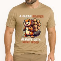 Funny A Clean Beaver Always Gets More Wood Cooling Performance Crew T-Shirt
