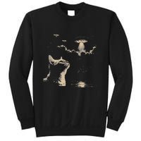 Funny Animal Cat Selfie With Ufos Weird Sweatshirt