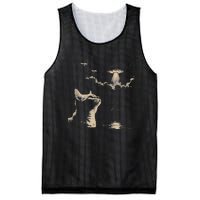 Funny Animal Cat Selfie With Ufos Weird Mesh Reversible Basketball Jersey Tank