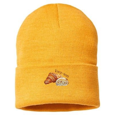 French Accents Croissant Lover Kwa Son Cute Funny Cotton Polyeste Sustainable Knit Beanie