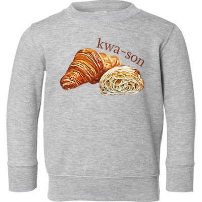 French Accents Croissant Lover Kwa Son Cute Funny Cotton Polyeste Toddler Sweatshirt