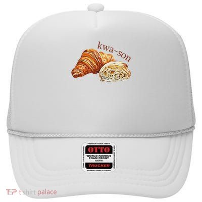 French Accents Croissant Lover Kwa Son Cute Funny Cotton Polyeste High Crown Mesh Back Trucker Hat