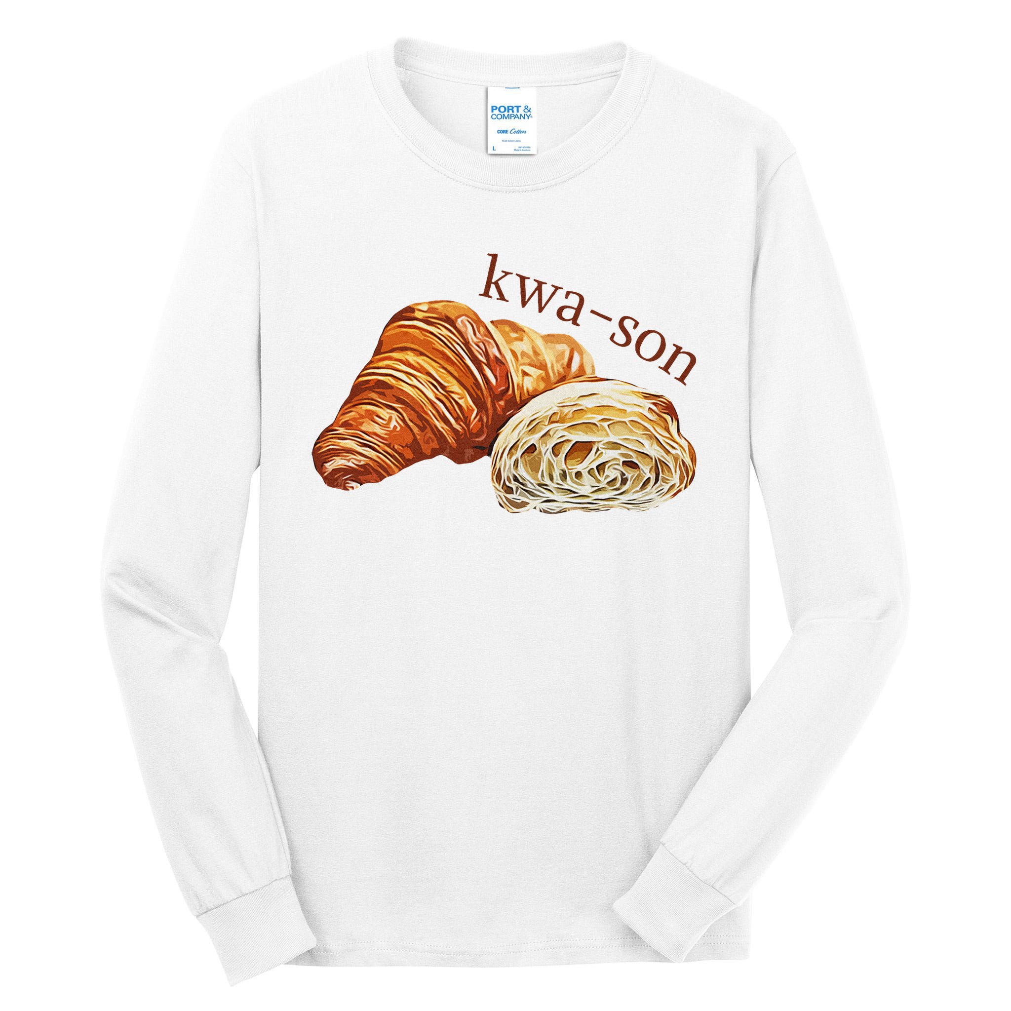 French Accents Croissant Lover Kwa Son Cute Funny Cotton Polyeste Tall Long Sleeve T-Shirt