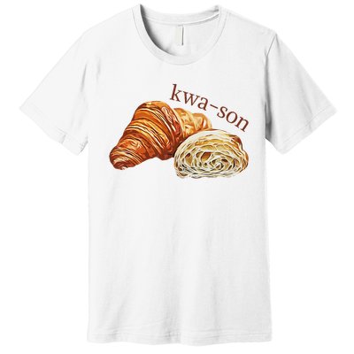 French Accents Croissant Lover Kwa Son Cute Funny Cotton Polyeste Premium T-Shirt