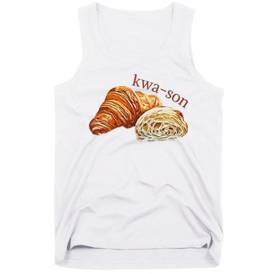 French Accents Croissant Lover Kwa Son Cute Funny Cotton Polyeste Tank Top