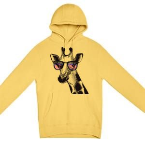 Fun And Cool Hipster Giraffe Animal LoverS Giraffe Premium Pullover Hoodie