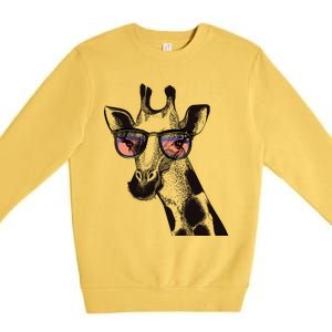 Fun And Cool Hipster Giraffe Animal LoverS Giraffe Premium Crewneck Sweatshirt