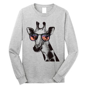 Fun And Cool Hipster Giraffe Animal LoverS Giraffe Long Sleeve Shirt