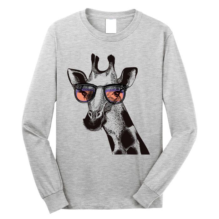 Fun And Cool Hipster Giraffe Animal LoverS Giraffe Long Sleeve Shirt