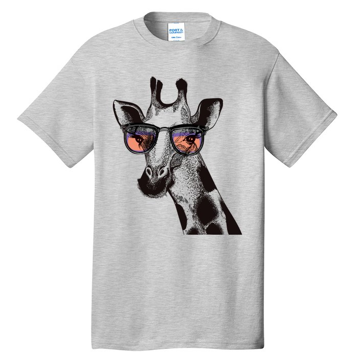 Fun And Cool Hipster Giraffe Animal LoverS Giraffe Tall T-Shirt