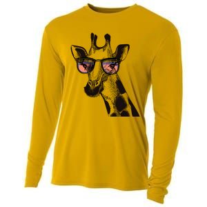 Fun And Cool Hipster Giraffe Animal LoverS Giraffe Cooling Performance Long Sleeve Crew