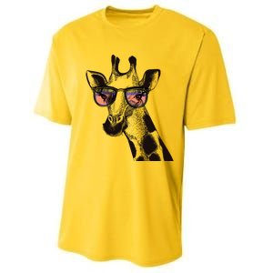 Fun And Cool Hipster Giraffe Animal LoverS Giraffe Performance Sprint T-Shirt