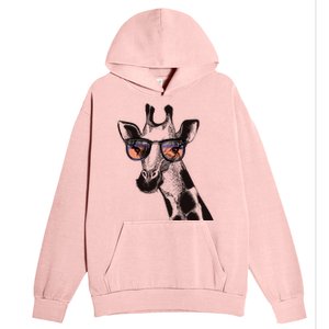 Fun And Cool Hipster Giraffe Animal LoverS Giraffe Urban Pullover Hoodie