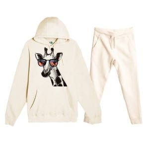 Fun And Cool Hipster Giraffe Animal LoverS Giraffe Premium Hooded Sweatsuit Set