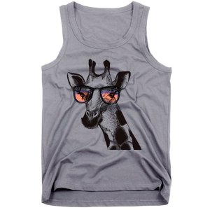 Fun And Cool Hipster Giraffe Animal LoverS Giraffe Tank Top