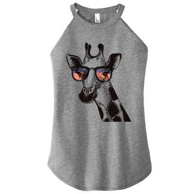 Fun And Cool Hipster Giraffe Animal LoverS Giraffe Women’s Perfect Tri Rocker Tank