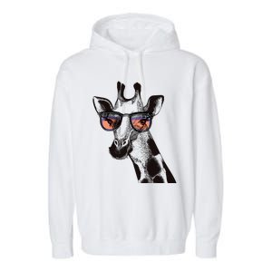 Fun And Cool Hipster Giraffe Animal LoverS Giraffe Garment-Dyed Fleece Hoodie