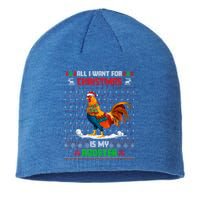 Funny Animal Cute Rooster Santa Hat Ugly Christmas Sweater Gift Sustainable Beanie