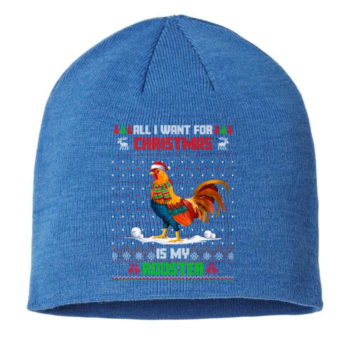 Funny Animal Cute Rooster Santa Hat Ugly Christmas Sweater Gift Sustainable Beanie