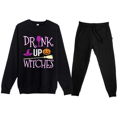 Funny And Cute Halloween Costume Up Witches Gift Premium Crewneck Sweatsuit Set