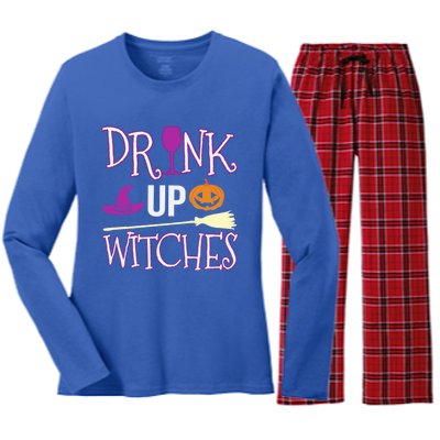 Funny And Cute Halloween Costume Up Witches Gift Women's Long Sleeve Flannel Pajama Set 