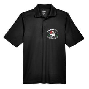 Funny Adult Christmas I'm So Good Santa Came Twice Cute Gift Men's Origin Performance Pique Polo