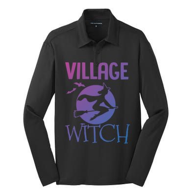 Funny And Cute Village Witch Halloween Costume Gift Silk Touch Performance Long Sleeve Polo